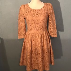 Peach Forever 21 Lace Lined Dress